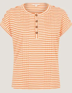 Selena Stripe Jersey T-Shirt Ivory