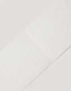 Semi-Sheer Spotty Tights White
