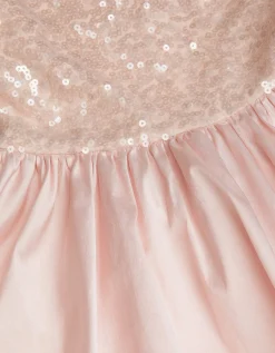 Sequin Bubble Hem Party Dress Pink