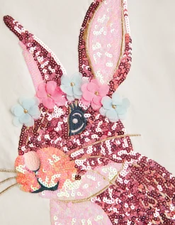 Sequin Bunny T-Shirt Ivory