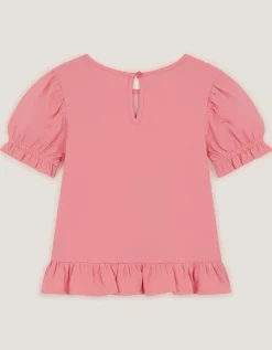 Sequin Butterfly Cotton T-Shirt Pink