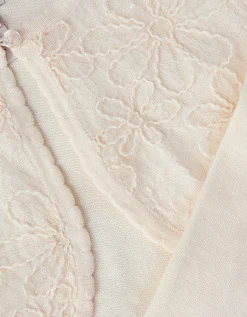 Sequin Flower Embellished Cardigan White