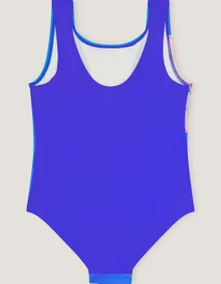 Sequin Flower Swimsuit Blue