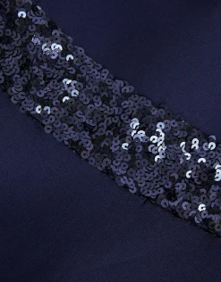 Sequin Scuba Prom Dress Blue