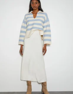 Shay Stripe Collar Jumper Blue