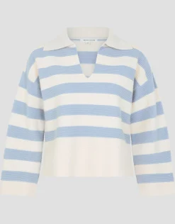 Shay Stripe Collar Jumper Blue
