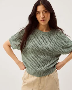 Siara Short Sleeve Knit Jumper Green