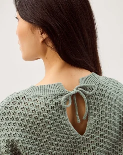 Siara Short Sleeve Knit Jumper Green