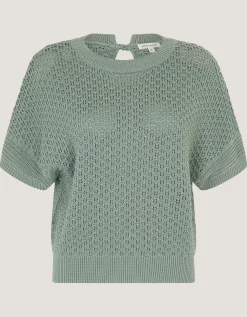 Siara Short Sleeve Knit Jumper Green