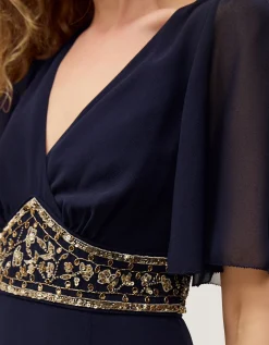 Sienna Embellished Maxi Dress Blue