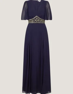 Sienna Embellished Maxi Dress Blue