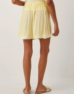 Sienna Ricrac Crinkle Shorts Yellow
