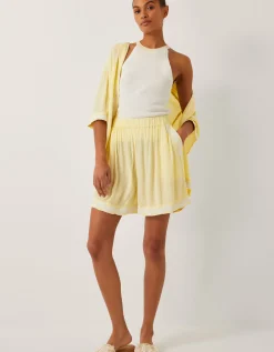 Sienna Ricrac Crinkle Shorts Yellow