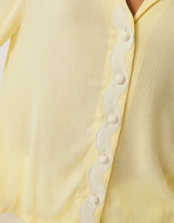 Sienna Ricrac Short Sleeve Shirt Yellow