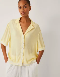 Sienna Ricrac Short Sleeve Shirt Yellow