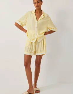 Sienna Ricrac Short Sleeve Shirt Yellow