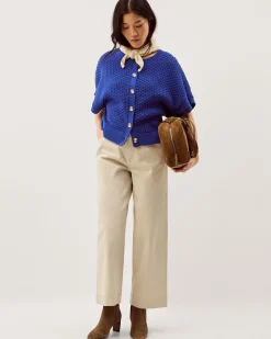 Sienna Short Sleeve Knit Cardigan Blue
