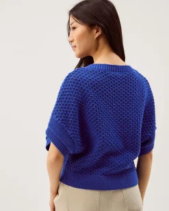 Sienna Short Sleeve Knit Cardigan Blue