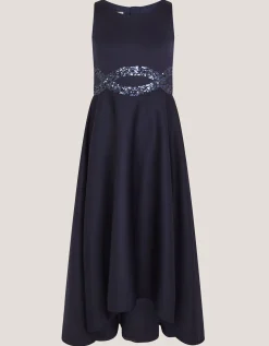 Sleeveless Sequin Prom Dress Blue