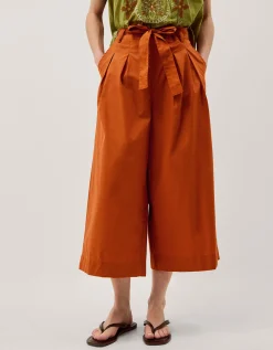 Sofia Cropped Wide Leg Trousers Orange