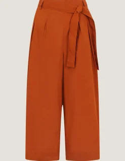 Sofia Cropped Wide Leg Trousers Orange