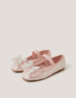 Sparkle Butterfly Ballet Flats Pink