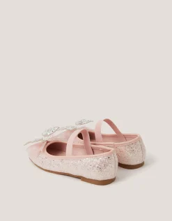 Sparkle Butterfly Ballet Flats Pink