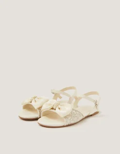 Sparkle Pearl Bow Sandals Ivory