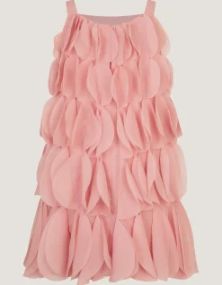 Strappy Scallop Frill Dress Pink