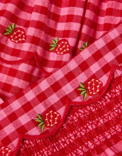 Strawberry Gingham Top & Skirt Set Red
