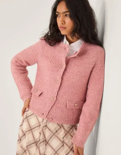 Suki Stitch Cardigan Pink