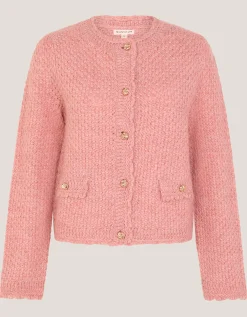 Suki Stitch Cardigan Pink
