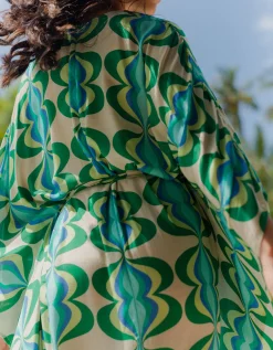 Sundress Lavande Printed Maxi Kaftan Green