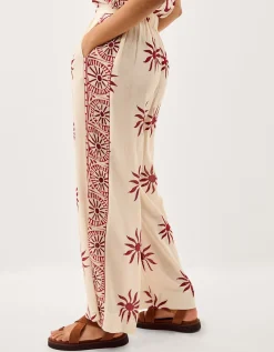 Sunnie Wide Leg Beach Trousers Ivory
