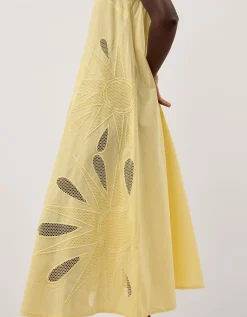 Sunny Sleeveless Scallop Midi Dress Yellow