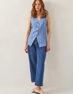 Susan Stripe Waistcoat Blue