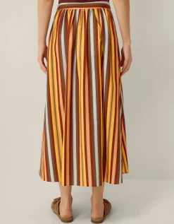 Sydney Stripe Midi Skirt Yellow
