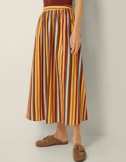 Sydney Stripe Midi Skirt Yellow