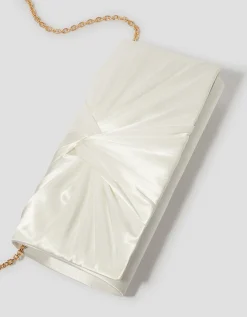 Talia Twisted Satin Clutch Bag