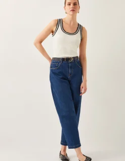 Tate Crochet Trim Tank Top Ivory
