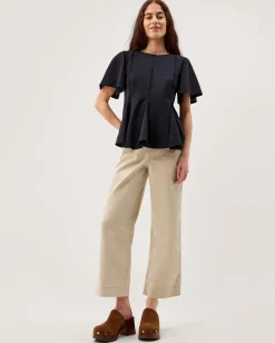 Tate Lace Trim Jersey T-Shirt Blue