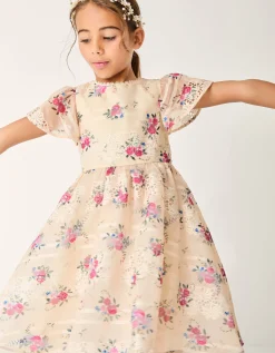 Tayla Floral Print Broderie Dress Multi
