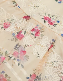 Tayla Floral Print Broderie Dress Multi