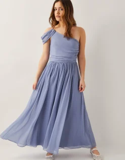 Texas One-Shoulder Prom Dress Blue