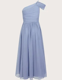 Texas One-Shoulder Prom Dress Blue