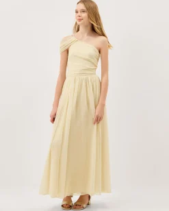 Texas One-Shoulder Prom Dress Yellow
