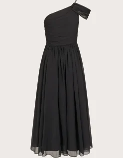 Texas One-Shoulder Prom Dress Black