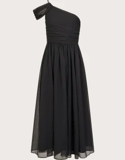 Texas One-Shoulder Prom Dress Black