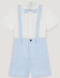Theo 3-Piece Stripe Short Suit with Braces Blue