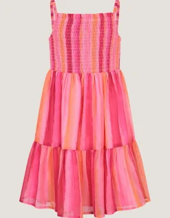Tie-Dye Smocked Beach Dress Pink